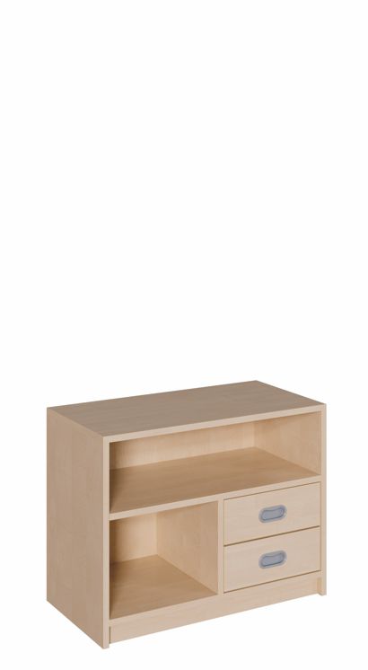 K Schrank 60 cm, 2 Schübe re./li./Regal, 2 Breiten